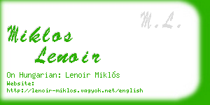 miklos lenoir business card